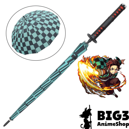 Demon Slayer Tanjiro ver 1 Kišobran katana (120 cm promjer otvorenog kišobrana + korice za kišobran)