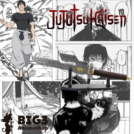 Toji Fushiguro netalni mač 60 cm sa svojim postoljem