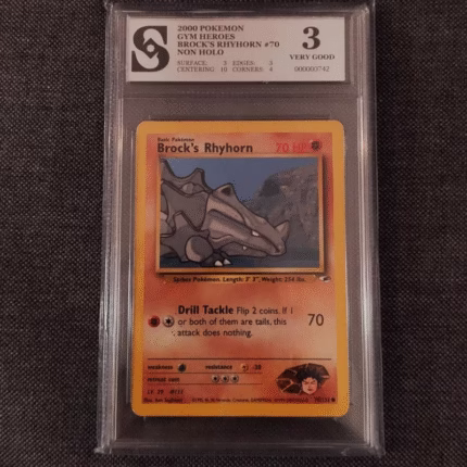 Pokemon Brocks Rhyhorn kolekcionarska ocjenjena kartica