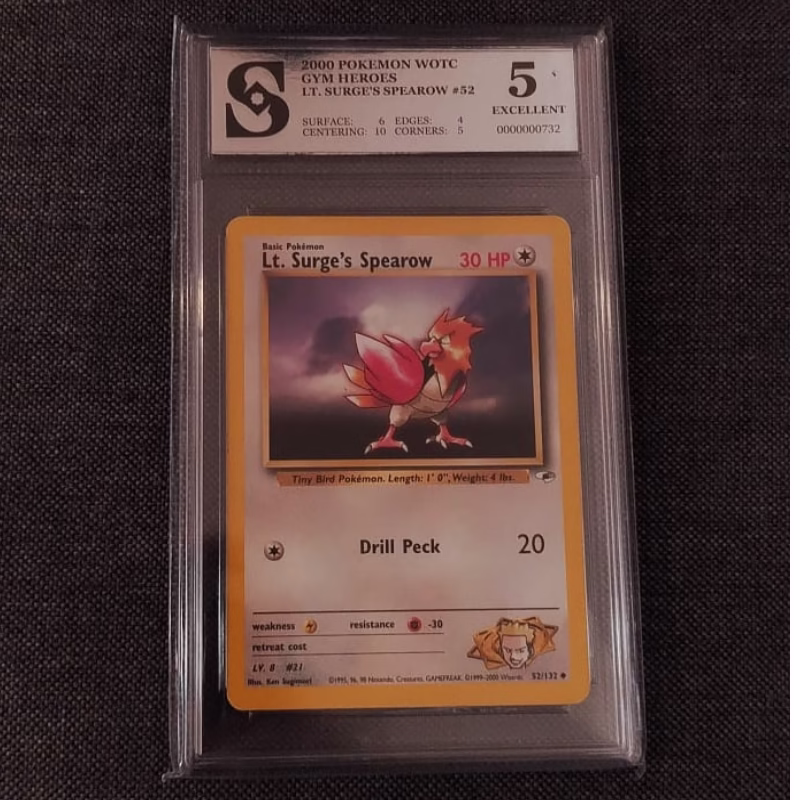 Pokemon Lt.Surges Spearow kolekcionarska ocjenjena kartica Pokemon Lt.Surges Spearow kolekcionarska ocjenjena kartica