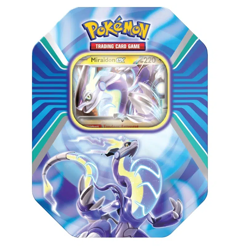 Pokemon Paldea Legends Tin Miraidon ex Tin engleski Pokemon Paldea Legends Tin Miraidon ex Tin engleski